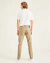 Back view of model wearing New British Khaki Jean Cut Pants, Slim Fit.