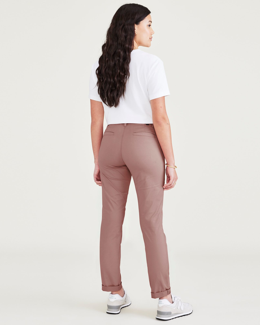 Back view of model wearing Old Rose Weekend Chinos, Slim Fit.