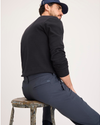 View of model wearing Ombre Blue Go Airweave Chino, Straight Fit.