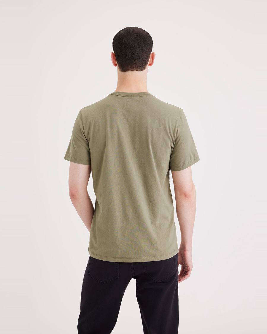 Back view of model wearing Overland Trek Graphic Tee, Slim Fit.