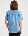 Back view of model wearing Pollen Delft Signature Comfort Flex Shirt, Classic Fit.