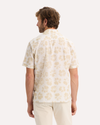 View of model wearing Sahara Khaki Camp Collar Shirt, Regular Fit.