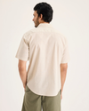 Back view of model wearing Sahara Khaki Ultimate Shirt, Regular Fit.