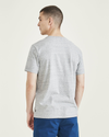 Back view of model wearing Smokestack Heather Crewneck Tee, Slim Fit.