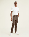Front view of model wearing Smokey Hazelnut Jean Cut Pants, Straight Fit.