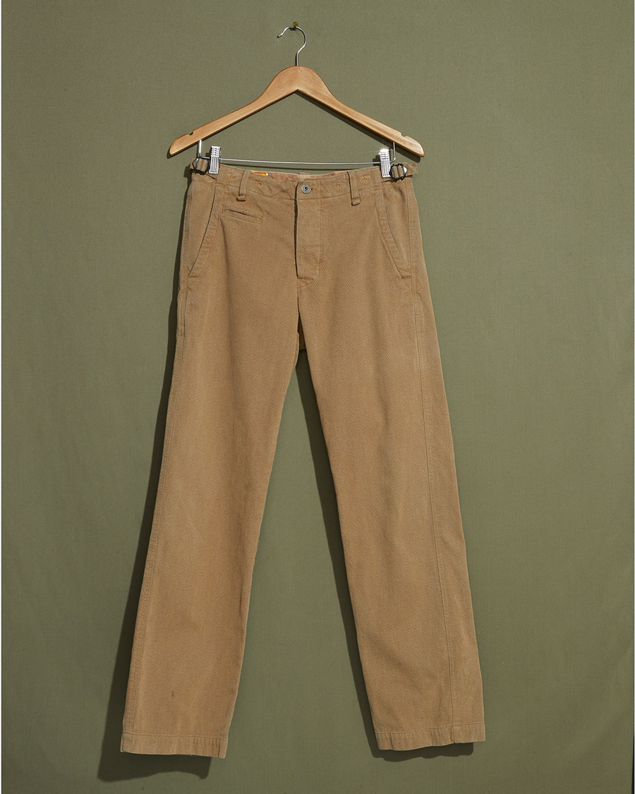 Front view of model wearing Tan K-1 Tan Canvas Pants - 30 x 31.