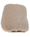 View of  Tan Luxe Faux Fur Slip-on Clog.