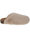 View of  Tan Luxe Faux Fur Slip-on Clog.