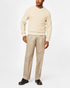 Front view of model wearing Timber Wolf Signature Khakis, Pleated, Relaxed Fit.