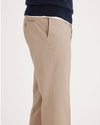 Side view of model wearing Timber Wolf Signature Khakis, Straight Fit.