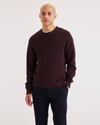 Front view of model wearing Winetasting Crewneck Sweater, Regular Fit.