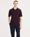 Front view of model wearing Winetasting Rib Collar Polo, Slim Fit.