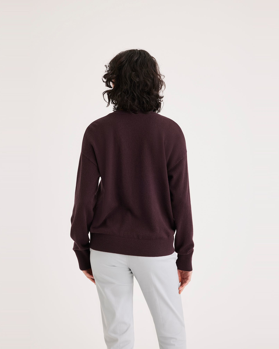 Back view of model wearing Winetasting Sweater, Regular Fit.